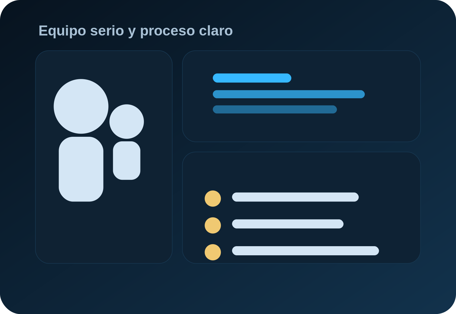 Equipo serio y proceso claro